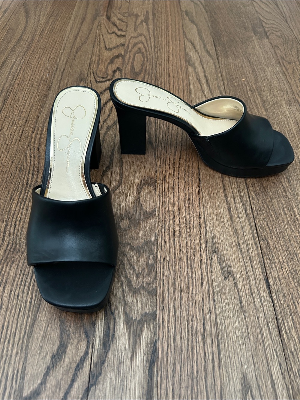 Jessica Simpson Elyzza Black Open-Toe Platform Heel Sandals - Sz 7